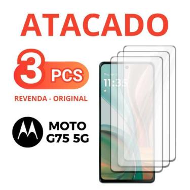 Imagem de Kit 3 Película De Vidro Temperado 3D Para Moto G75 5G + NF - Nc Newcas