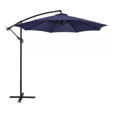 Imagem de Ombrelone Articulado Guarda Sol De Praia Jardim Lateral 3 Metros Azul RM Decor