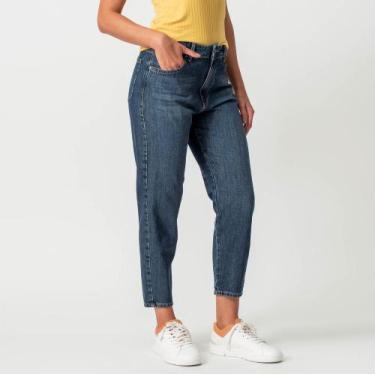 Imagem de Calça Jeans Mom Capri Cintura Alta - Bloom, Azul escuro, 44