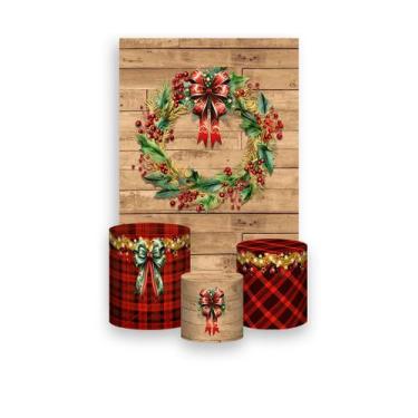 Imagem de Painel De Festa Vertical 1,50 x 2,20 + Trio De Capas Cilindro -  Natal