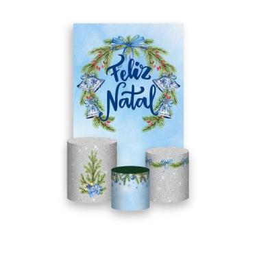 Imagem de Painel De Festa Vertical 1,50 x 2,20 + Trio De Capas Cilindro - Feliz 