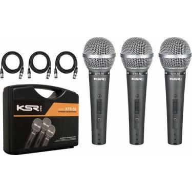 Imagem de Kit 3 Microfone Profissional Sm Ktr58 Ksr Pro + Cabo Xlr