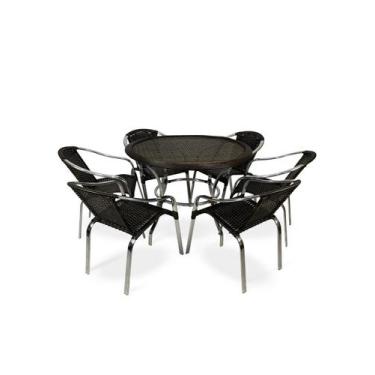 Imagem de Conjunto salinas mesa cadeiras alumínio fibra jardim piscina varanda á