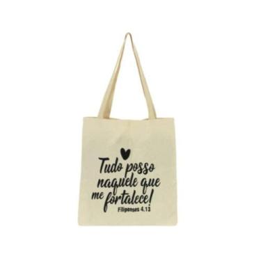 Imagem de Bolsa Ecobag 100% algodão Estampa TUDO POSSO NAQUILO - CARIOCA MAIS