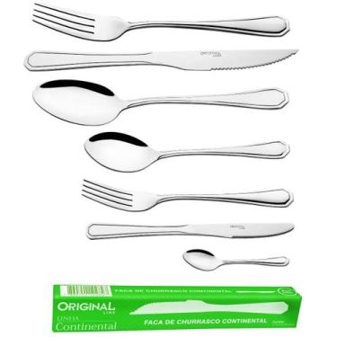 Imagem de Jogo Garfo Faca Colher  Inox  84 Pecas Restaurante Bufffet - ORIGINAL 