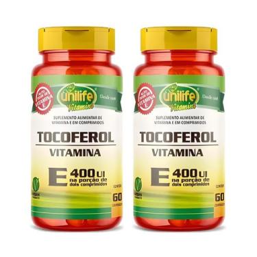 Imagem de KIT C/2 Un. Vitamina E Tocoferol 60 Cápsulas 1000mg 400 Ui - Unilife