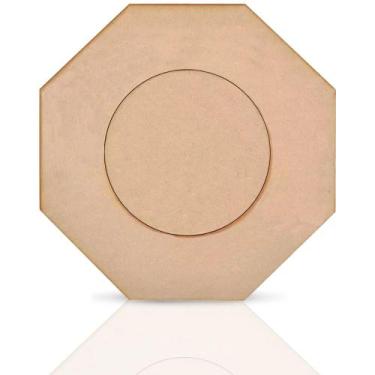Imagem de Sousplat Oitavado de Mdf Madeira Crua - Tamanho: 33 Cm Diâmetro - MAD.