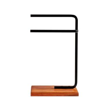 Imagem de Porta Toalha Lavabo de Bancada Duplo Base de Madeira Peroba - Dream Ho