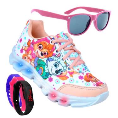 Imagem de Tenis Feminino De Led Infantil  Patrulha Canina Meninas Casual + Oculo