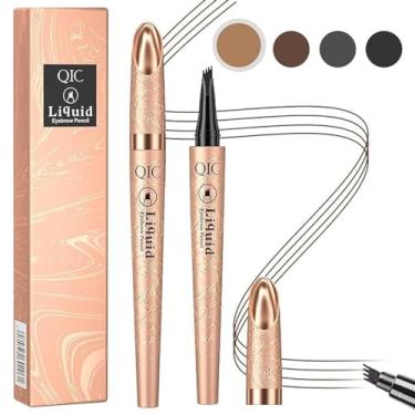 Imagem de Lápis de sobrancelha, caneta de sobrancelha impermeável com ponta de micro-garfo, caneta microblading de longa duração à prova de manchas, caneta de sobrancelha de maquiagem para olhos de aparência