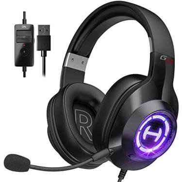 Imagem de Fone de ouvido para jogos Edifier G2 II para PC, PS4, Xbox One, fone de ouvido USB com fio para jogos com som surround 7.1, microfone com cancelamento de ruído e luz RGB, driver de 50 mm, compatível com Mac, desktop, preto