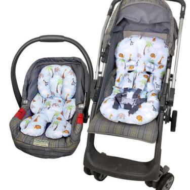 Imagem de Colchonete para carrinho de bebê e redudtor para bebe conforto kit 02 