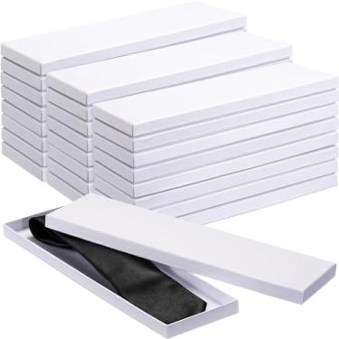 Imagem de Shinylin 24 caixas de embrulho de presente de Natal homens mulheres meias cachecóis caixas de presente com tampas 35 x 10 x 0,75 cm caixa de presente de papel de papelão a granel para Natal, dia dos