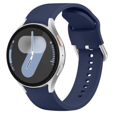 Imagem de Tobfit Pulseira feminina de silicone macio esportiva sem lacunas para Galaxy Watch 7 6 5 4 FE de 40 mm e 44 mm, azul abyss