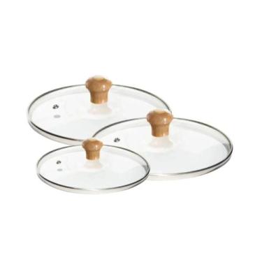 Imagem de Jogo 3 Tampas Vidro Avulsas Para Panelas 16, 18 e 22cm - Okayshop