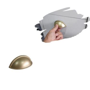 Imagem de 6 Puxador de Gaveta, Armários Modelo Concha Dourado - Compras Fáceis