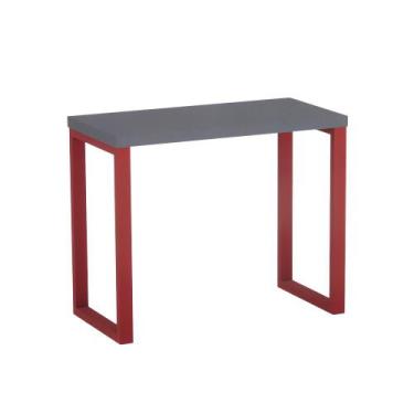 Imagem de Mesa Auxiliar Tubolar PE 40 Pandin 90 x 45 Cm Grafito e Vermelho