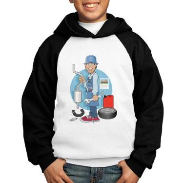 Imagem de Moletom Infantil Mecânico - Foca na Moda, Branco, Preto, 12