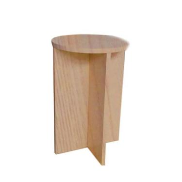 Imagem de banco tampo redondo 45 cm madeirado Hub18