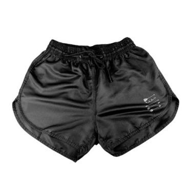 Imagem de Short Feminino Moda Praia Tactel Estampado - RELAXADO, Preto flechas, 