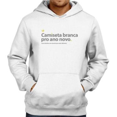 Imagem de Moletom Camiseta branca de ano novo - Foca na Moda, Branco, M