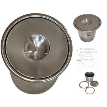 Imagem de Kit 6 Lixeiras Pia Cozinha Embutir No Granito Em Inox 3lt 15X25 CM - L