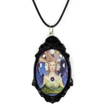 Imagem de Lindo colar pingente arte wicca deusa hecate triadica - RELIKARIU