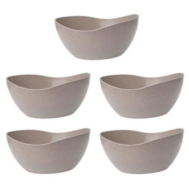 Imagem de 5un Tigela saladeira bowl oval 1,9lt servir cinza petra - Evo