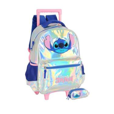 Imagem de Kit Escolar Lilo Stitch Holográfico Mochila Rodas+Estojo - Luxcel