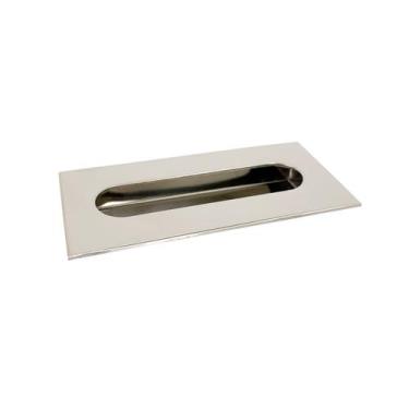 Imagem de Kit 4 Puxadores Porta Armário Concha De Embutir Aço 10cm - DECORPLACE,