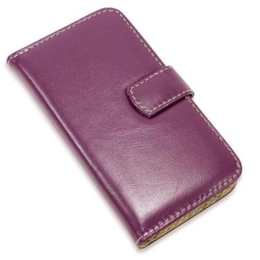 Imagem de Capa carteira couro roxo para samsung a7 2018 a750 - CELLWAY