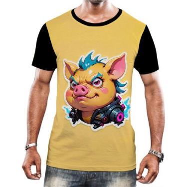 Imagem de Camiseta Camisa Tshirt Animais Cyberpunk Javali Porcos HD 1 - Enjoy Sh