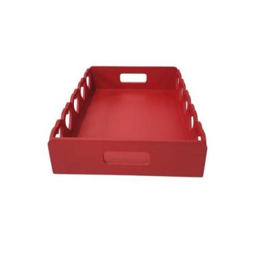 Imagem de Bandeja retangular em mdf com borda coração - FESHOP, VERMELHO