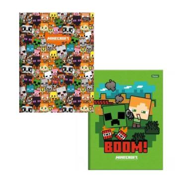 Imagem de Kit 2 Caderno Brochurão Minecraft 80Fls Universitário Foroni - Minecra
