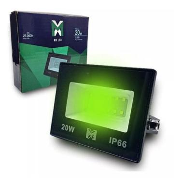 Imagem de Refletor Holofote LED 20w Verde Bivolt IP66 Jardim Blindado - Verde - 