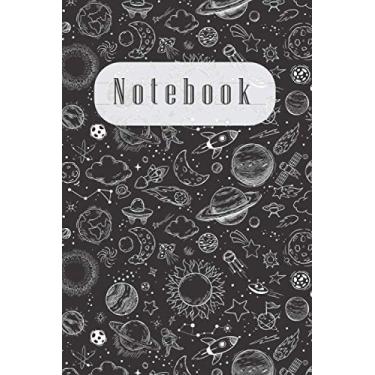 Imagem de Notebook: galaxy journal black 6" x "9 Lined Journal for Writing Down Notes, Thoughts, Diary; to do list, Notebook (Galaxy Space) Matte Finish Cover