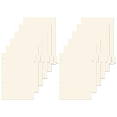 Imagem de 6 divisórias de fichário com abas, divisórias de plástico bege de 12 abas, separadores de fichário com abas, divisórias de assunto para fichários, classificados para cadernos, diário, agenda e bloco