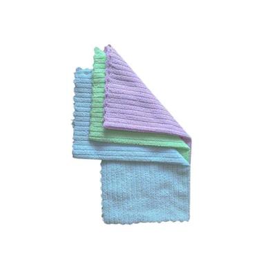 Imagem de Pano Microfibra Multiuso Kit com 3Unidades 30x30cm Ideal para limpeza 