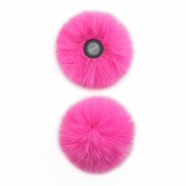 Imagem de LEFXMOPHY Para Hollyland Lark M2 Para-brisas Hot Pink Furry Wind Muff Deadcat Espuma Pacote com 2