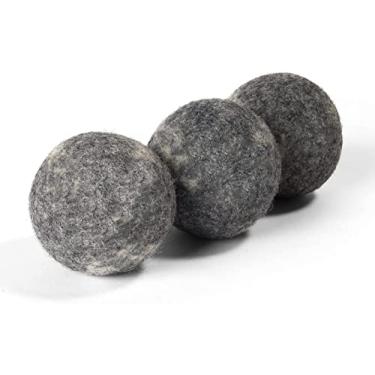 Imagem de YUNXIASW Pacote com 3 bolas de lã para cães - Bolas naturais para cães - Bolas de brinquedo para cães internas ou externas - Ajuda a limpar os dentes - Cachorro buscar bola - 100% lã merino