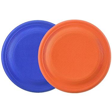 Imagem de XIGOU Disco voador para cães (pacote com 2) - Disco voador de borracha durável - Disco voador de borracha indestrutível de 23,5 cm - Resistente a perfurações e mordidas extremamente - para cães médios