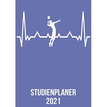 Imagem de Studienplaner 2021: DIN A4 Kalender von 01/2021 - 12/2021 1 Tag = 1 Seite mit großem Tageskalender und großartiger Übersicht. Monatsübersicht, ... Volleyball Spieler Fans heartbeat herzschlag
