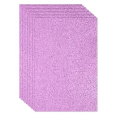 Imagem de PATIKIL Folha de espuma vinílica acetinada brilhante lavanda 16 x 12 polegadas 2 mm de espessura com adesivo traseiro brilhante EVA Glitter feltro para projetos de artesanato DIY, 10 peças