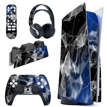 Imagem de PlayVital Decalque Skin para console ps5 edição de disco, conjunto completo de adesivos, capa de decalque de vinil para controle ps5, estação de carregamento, fone de ouvido e controle remoto de mídia