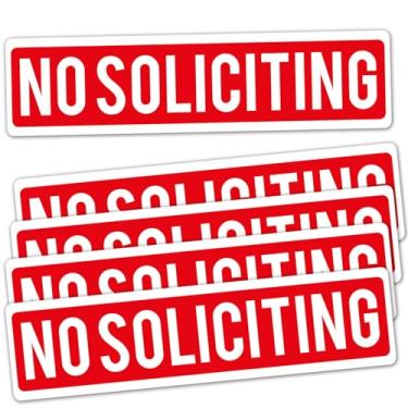 Imagem de Pacote com 5 adesivos sem solicitação, placa sem solicitação, decalque de vinil autoadesivo para porta ou janela, casa ou empresa, impede vendas de porta a porta, proteção UV e à prova d'água, (20 x 5