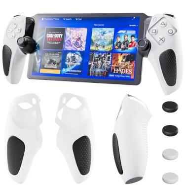 Imagem de PAWDIARY Capa protetora de silicone antiderrapante para PlayStation Portal, capa de proteção macia para PS Portal Remote Player, capa com alça antiimpressão digital para portal PS5, 4 tampas de