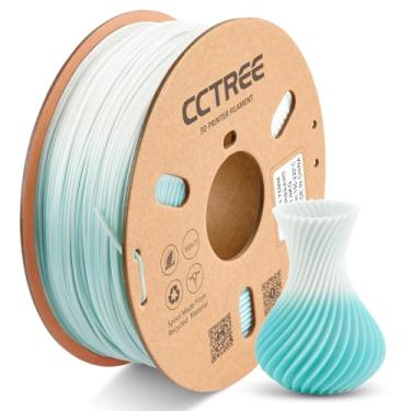 Imagem de CCTREE Impressora 3D PLA (PLA Plus) mudança de cor de 1,75 mm por precisão do filamento de temperatura +/- 0,03 mm 1 kg peso líquido para impressora 3D Creality K1, Bambu LAB X1, P1, A1 (azul turco