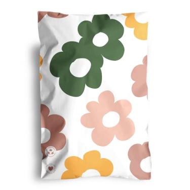 Imagem de Envelopes de poliéster 6 x 9 a 100 pacotes biodegradáveis para artigos de papelaria e pequenos acessórios - Envelope de envio espesso à prova d'água com autovedação Impack para itens pequenos - Daisy