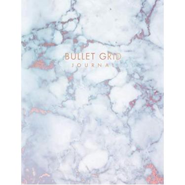 Imagem de Bullet Grid Journal: White Marble and Faux Rose Gold Moonstone Hue - Dot Grid Notebook/Journal (8.5 x 11 inches) - 120 Dot Pages