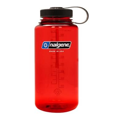 Imagem de Nalgene Garrafa de água Sustain Tritan livre de BPA feita com material derivado de 50% de resíduos de plástico (usando equilíbrio de massa certificado ISCC), 946 ml, boca larga, vermelha
